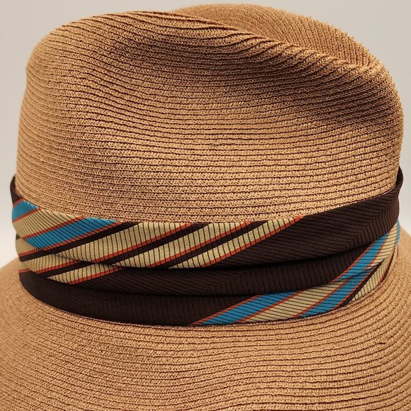 VTG Royal Stetson Fine Straw Hat Pinch Front Fedora Long Oval Made in Canada - Picture 6 of 13